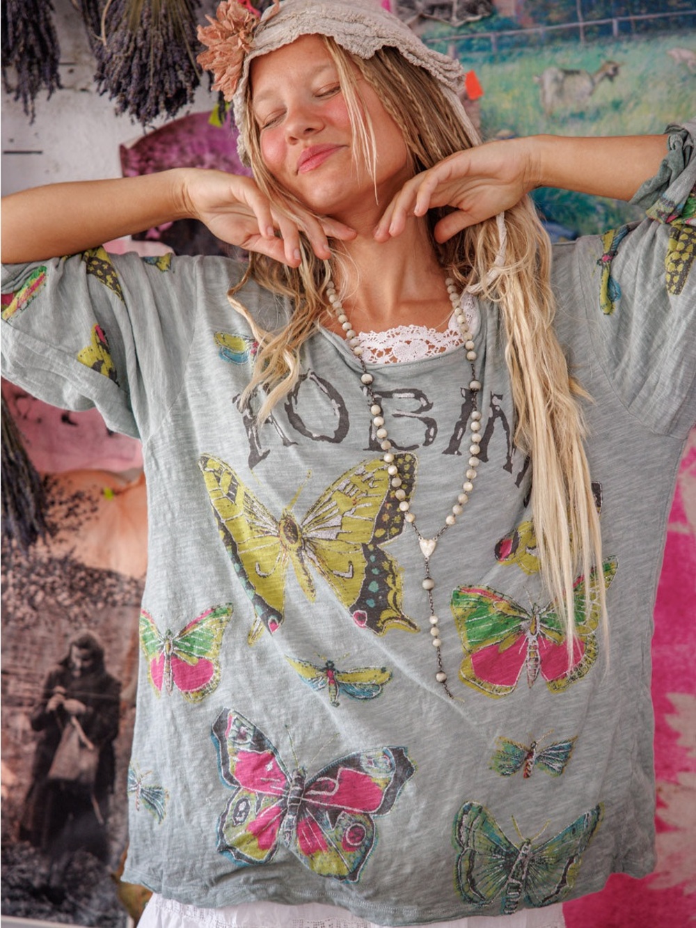 Magnolia Pearl Butterfly Ensemble Viggo Tee NWT OS